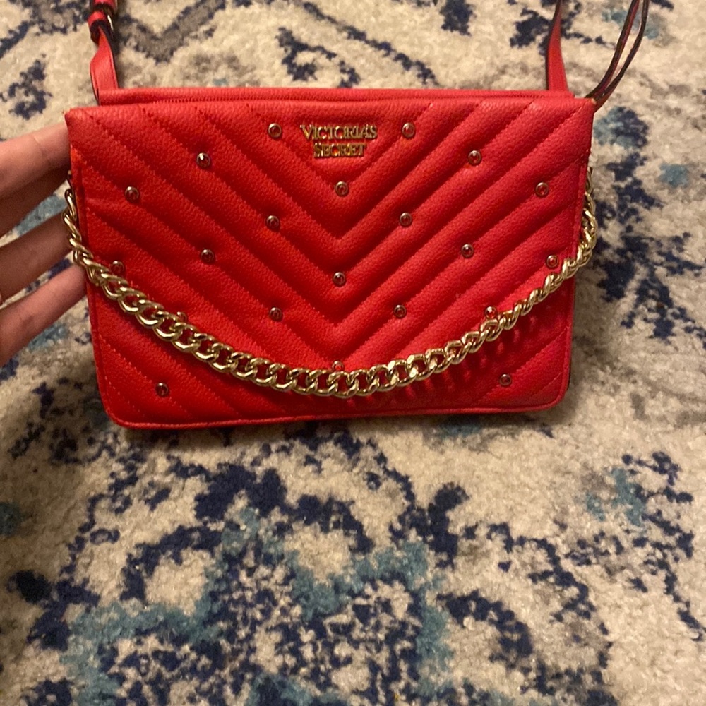 VICTORIAS SECRET Red Leather Bag